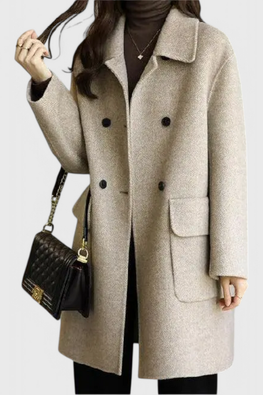 Isabel · Abrigo Largo de Lana con Doble Botonadura
