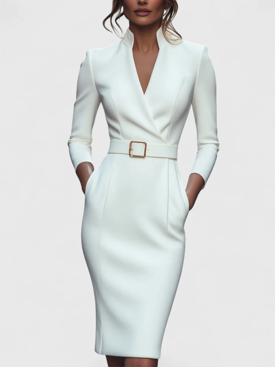 Carmen · Vestido Midi Negro con Cinturón