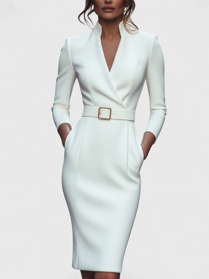 Carmen · Vestido Midi Negro con Cinturón