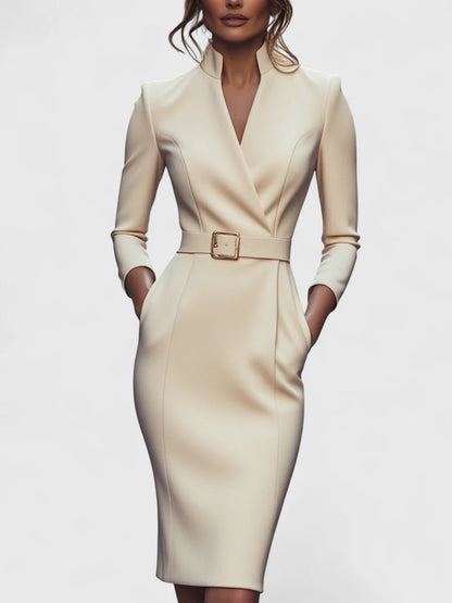 Carmen · Vestido Midi Negro con Cinturón