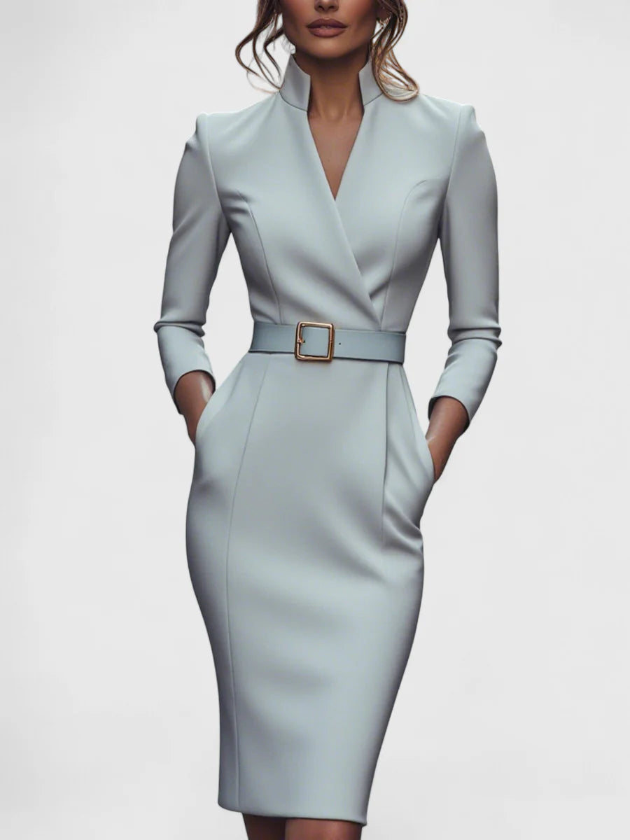 Carmen · Vestido Midi Negro con Cinturón