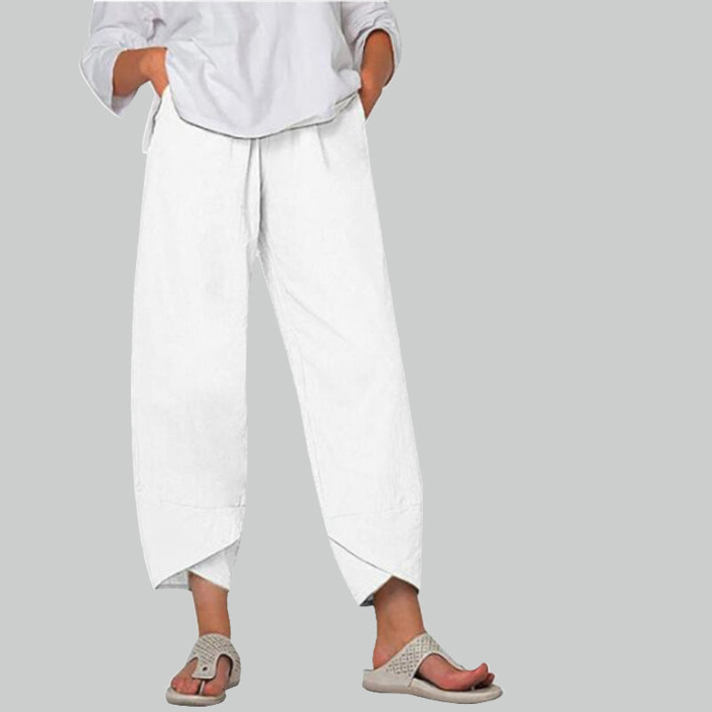 Ona·Pantalones cómodos de mezcla de algodón para mujer