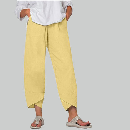 Ona·Pantalones cómodos de mezcla de algodón para mujer